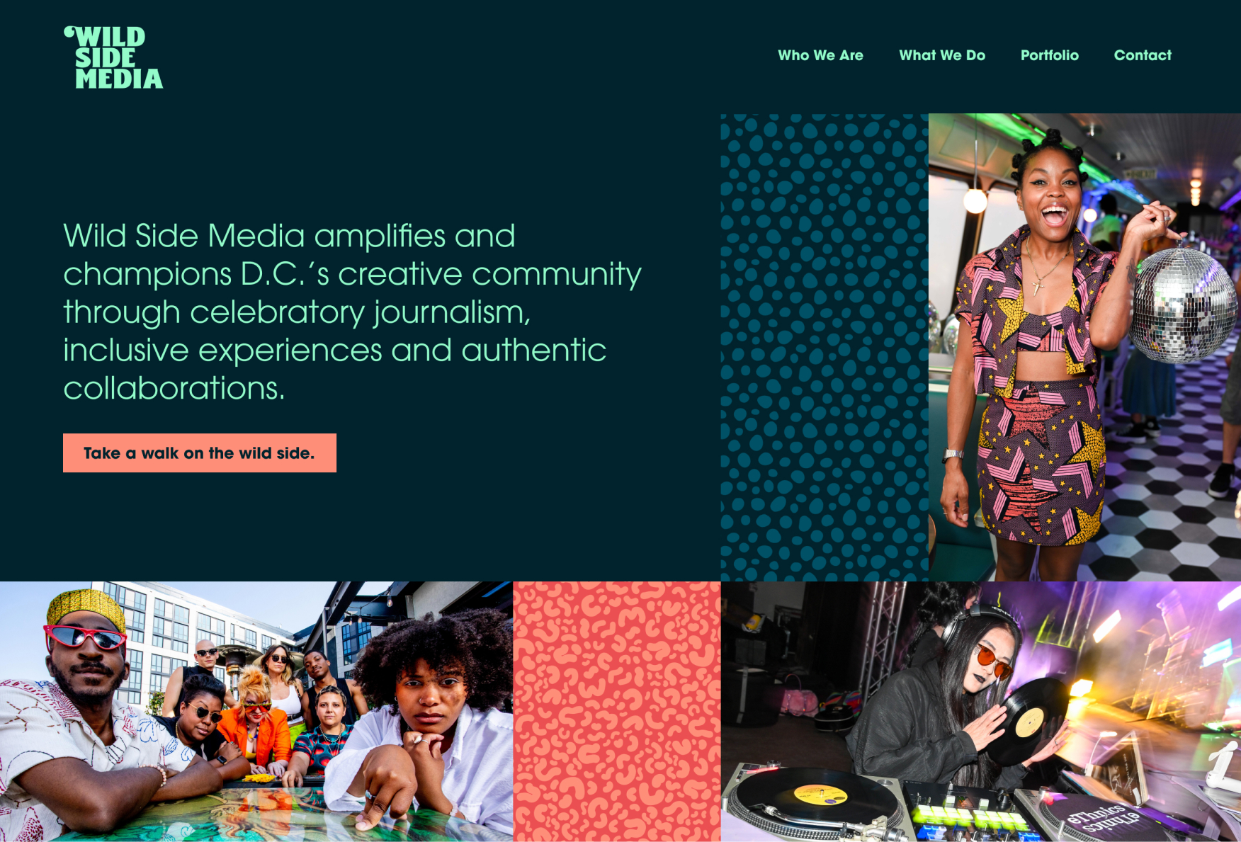 Homepage design for Wild Side Media